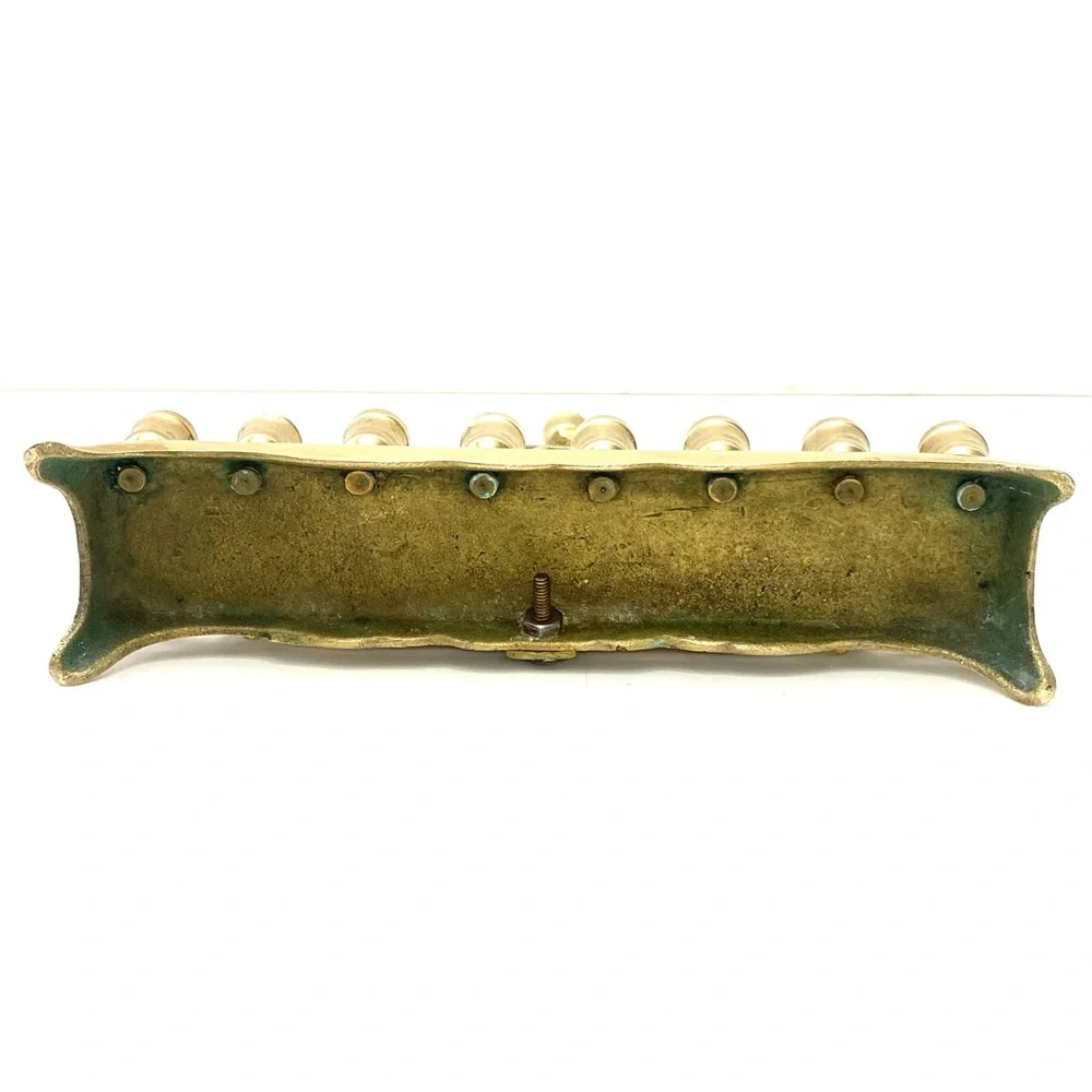 Vintage Lions of Judea Menorah Solid Brass Eastern European, c. 1900